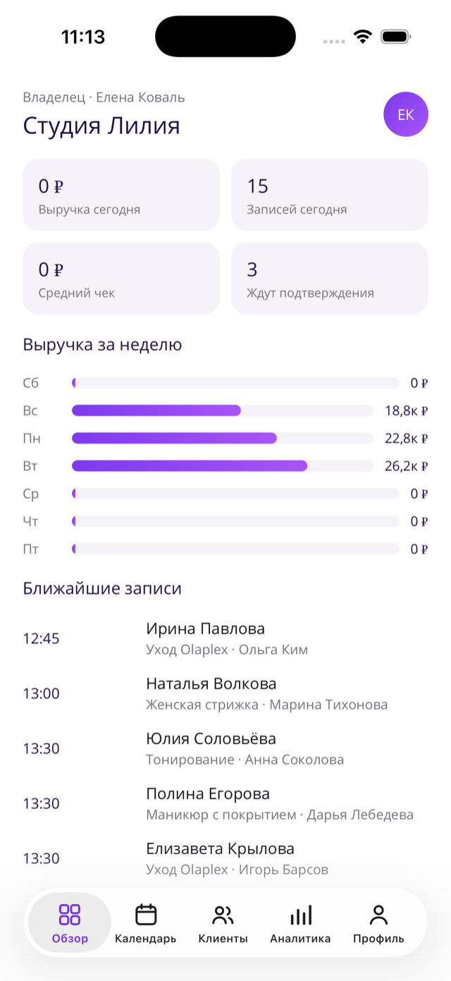 Обзор для владельца